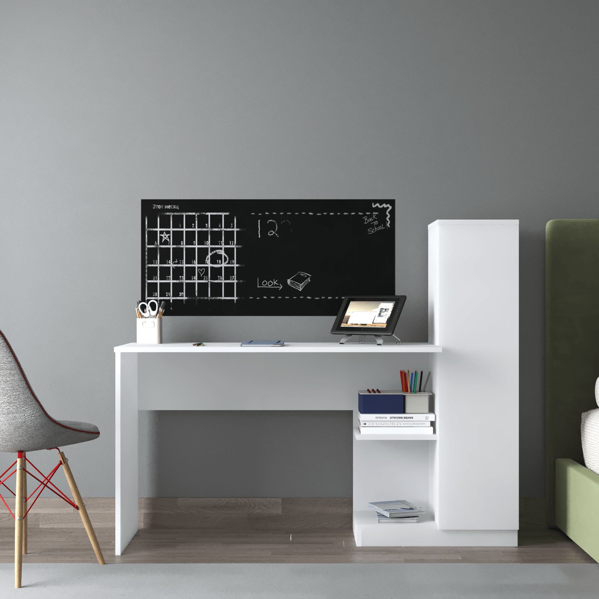 Matilda Schreibtisch Weiß Elegant & Funktional für Büro & Zuhause Zweitbild