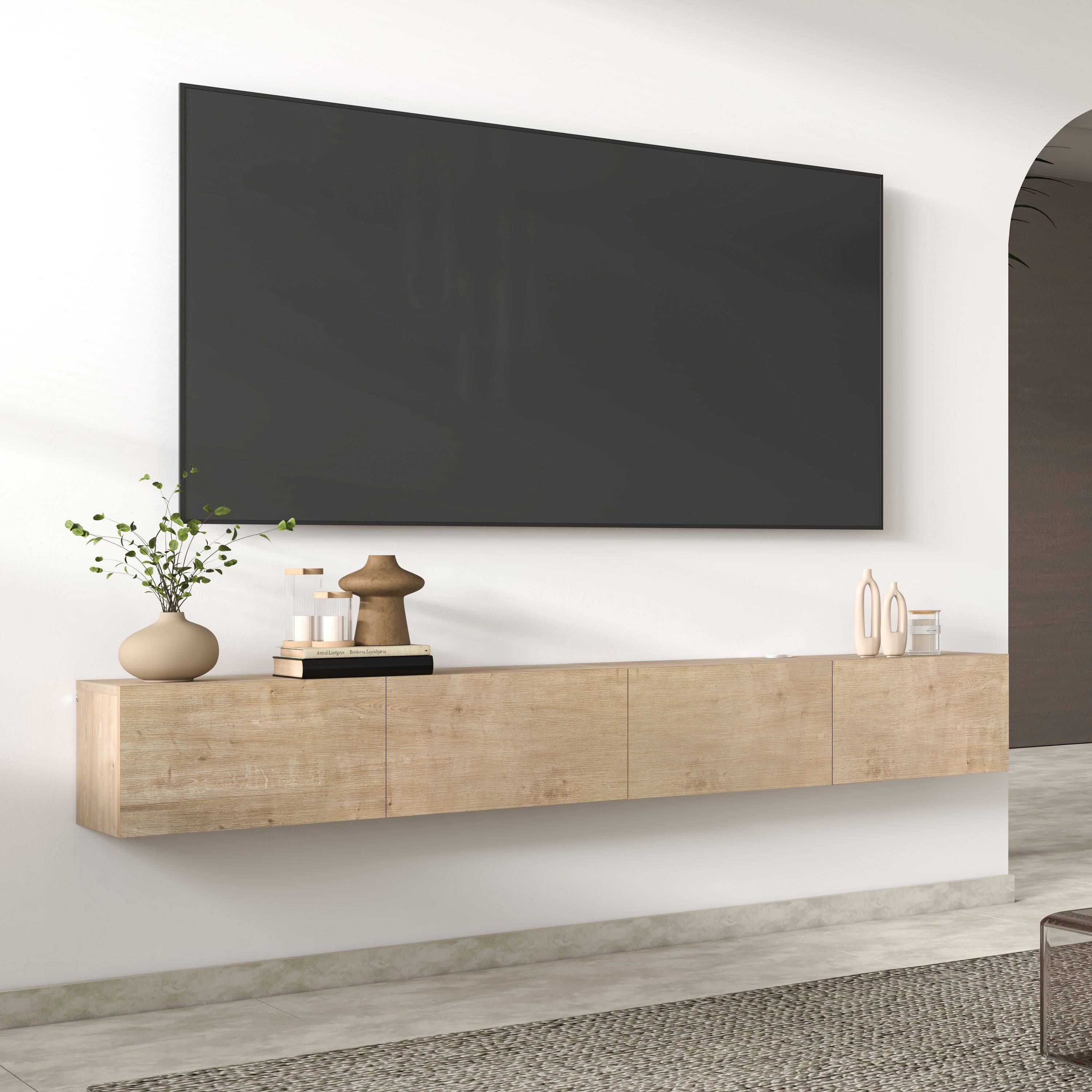 Brandloop Schwebendes TV-Möbel 180 cm – Wandmöbel in Eichenoptik Zweitbild