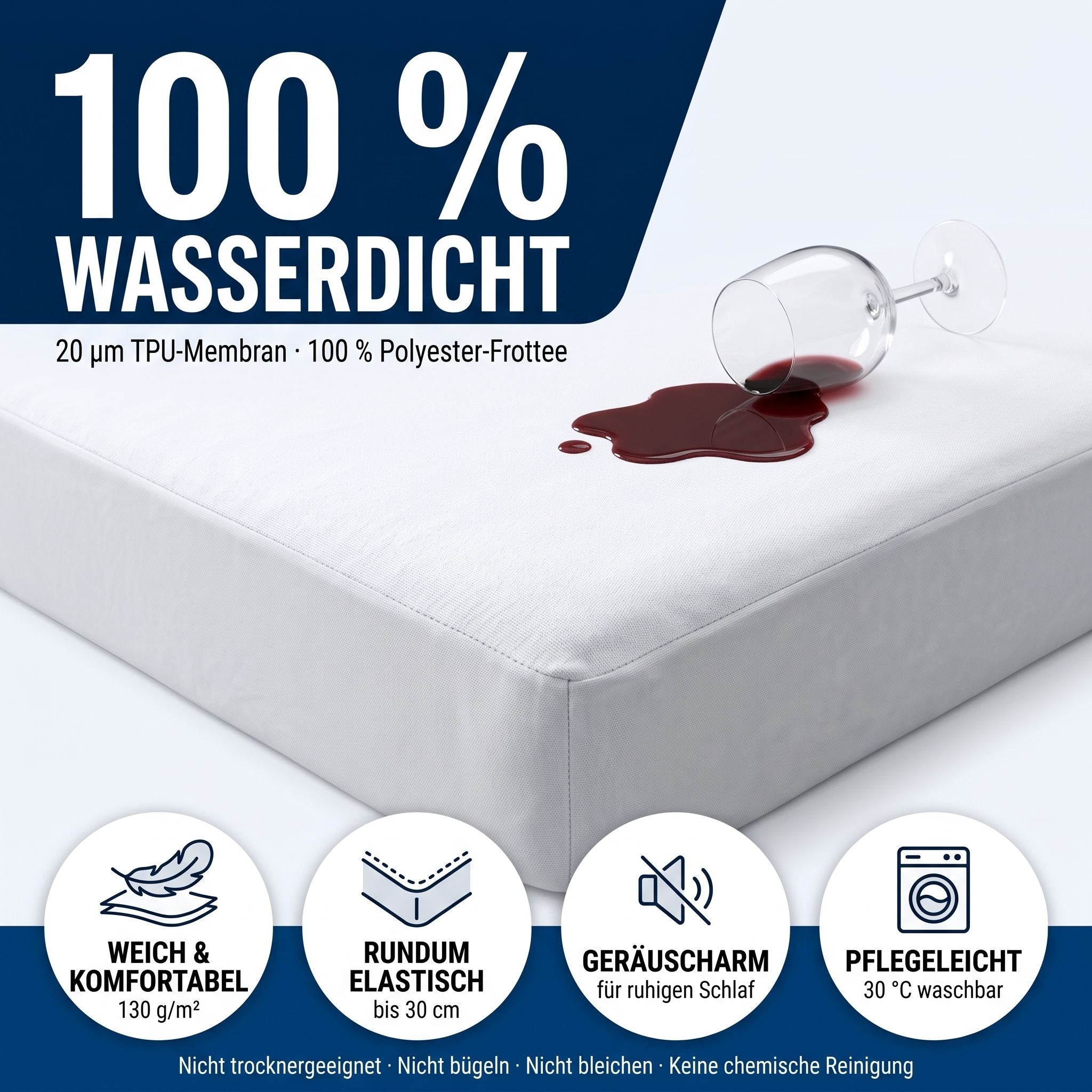 MARCOLUMB Matratzenschutz 190 x 200 cm Wasserdicht Zweitbild