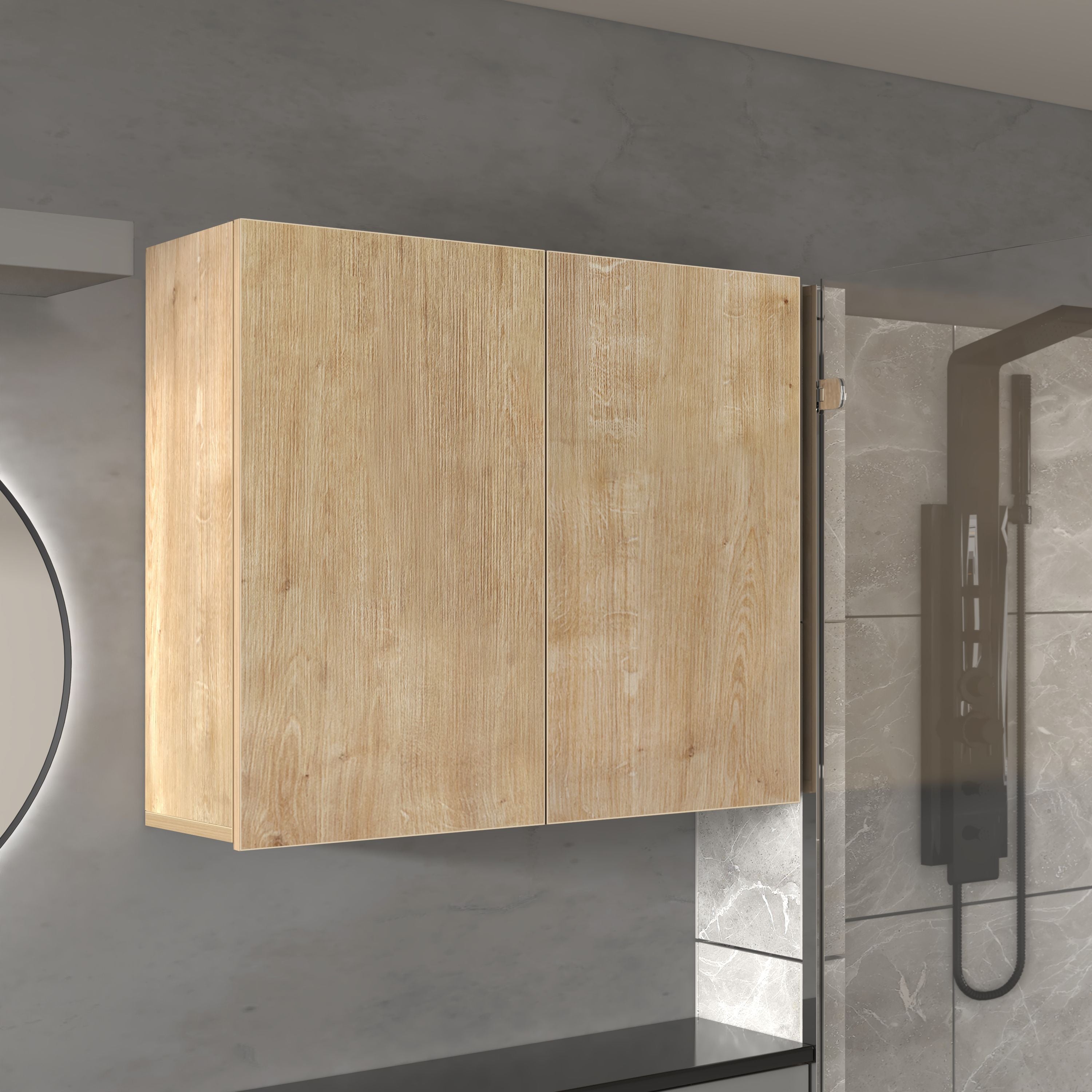 Brandloop Hängeschrank 75 cm mit 2 Türen und verstellbaren Böden, Eichenoptik Zweitbild