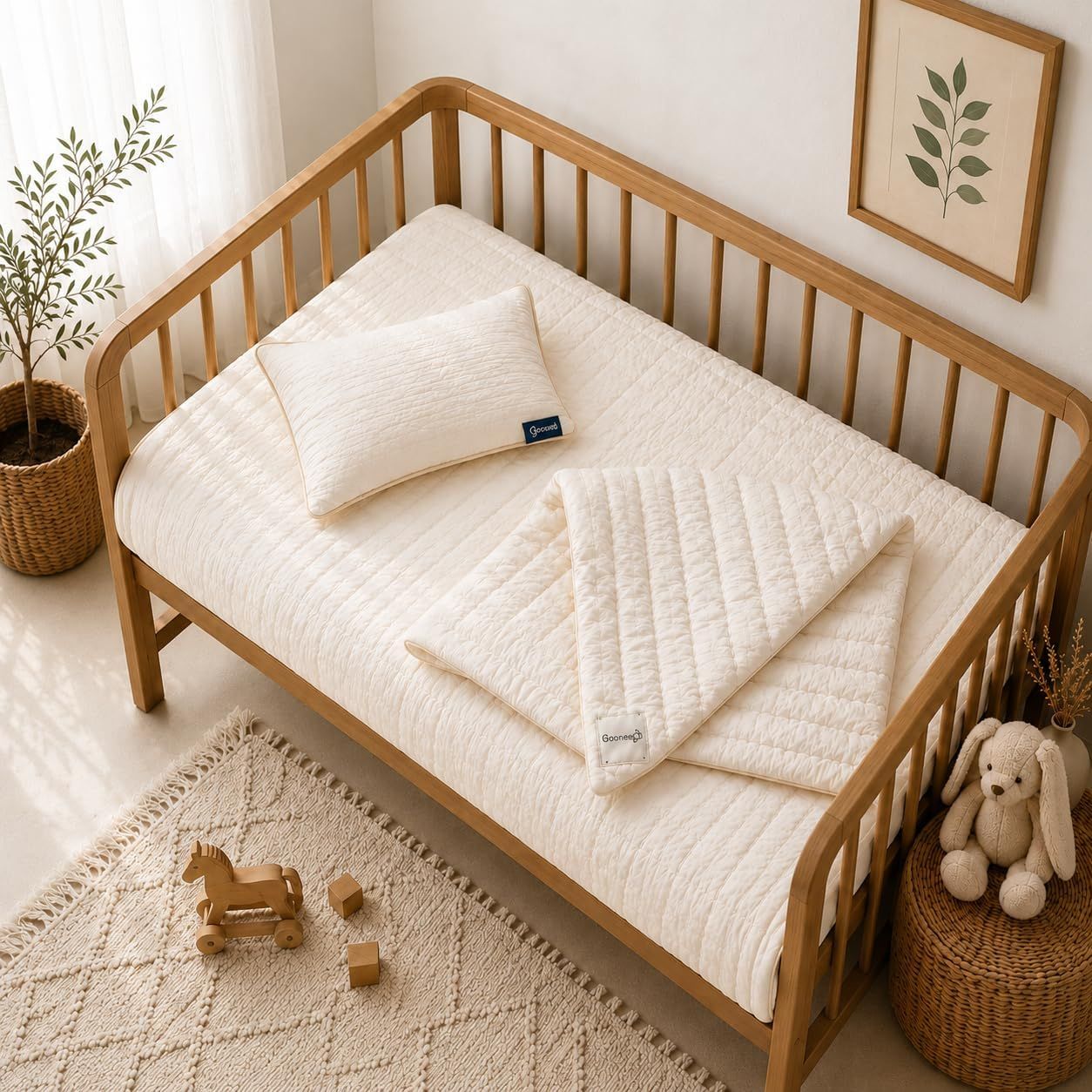 Babykissen- und Steppdecken-Set aus Wolle Zweitbild