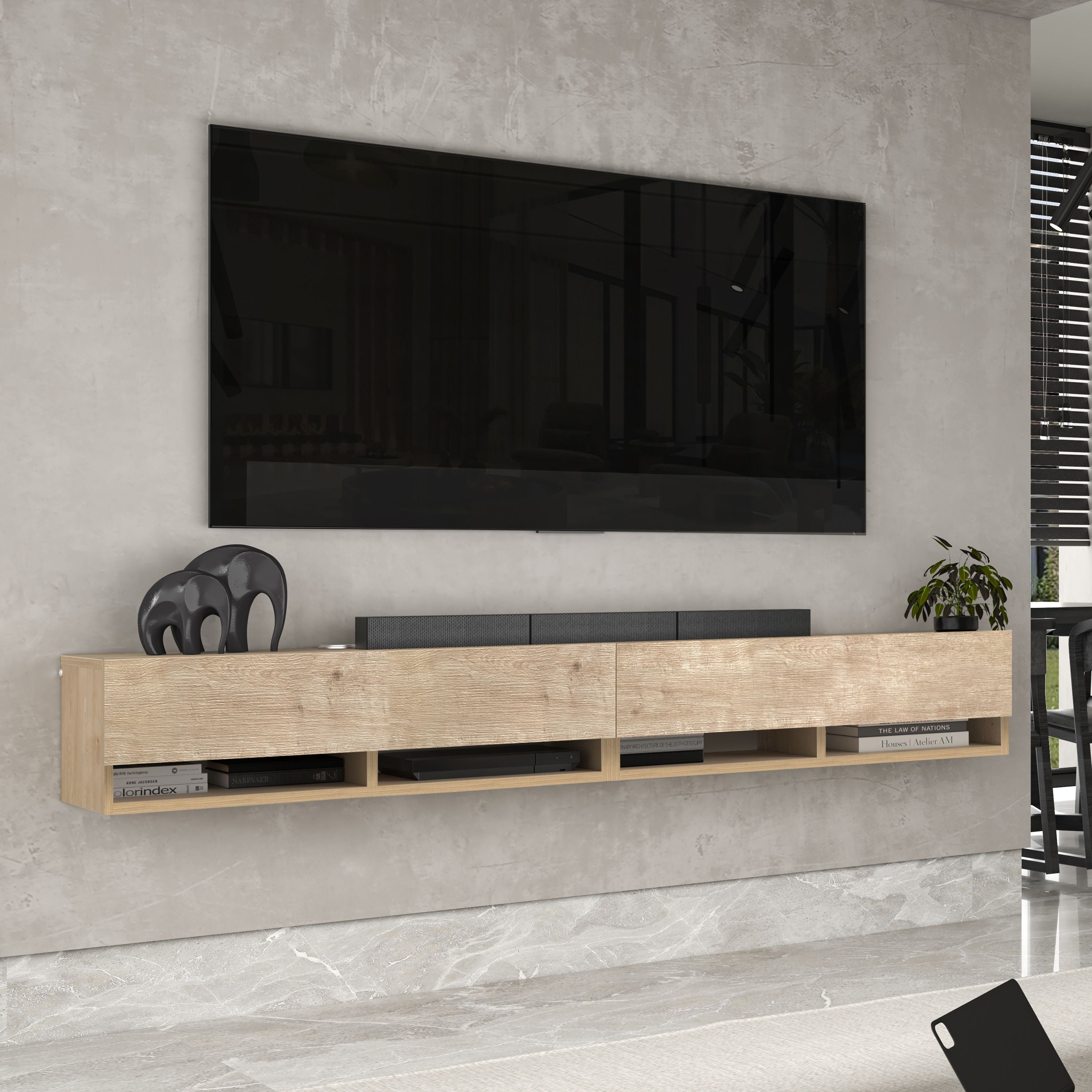 Brandloop TV-Lowboard hängend 180 cm, 2-teilig, Eichenoptik Zweitbild
